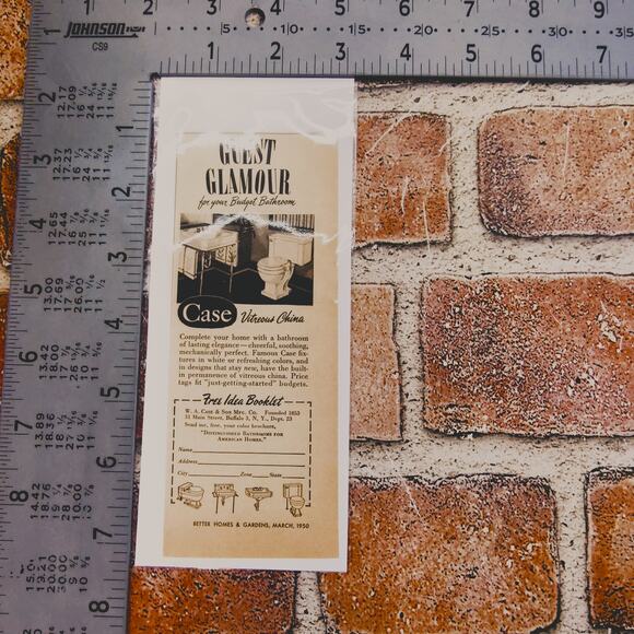 1950 Case Bathroom Fixtures Ad - Vitreous China MCM Elegance - Vtg Print Advert - Picture 4 of 5